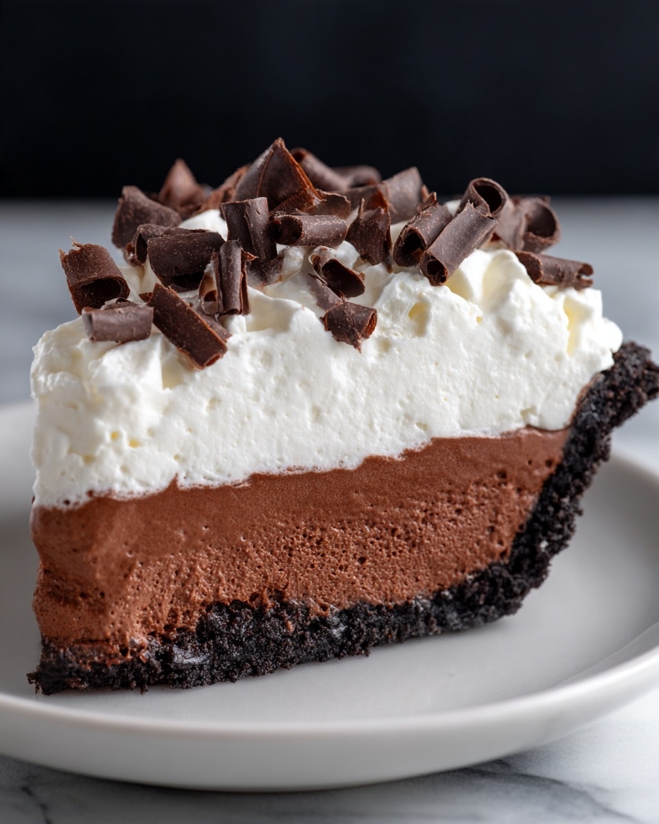 Chocolate Espresso Pudding Pie with Whipped Cream and Chocolate Curls Recipe