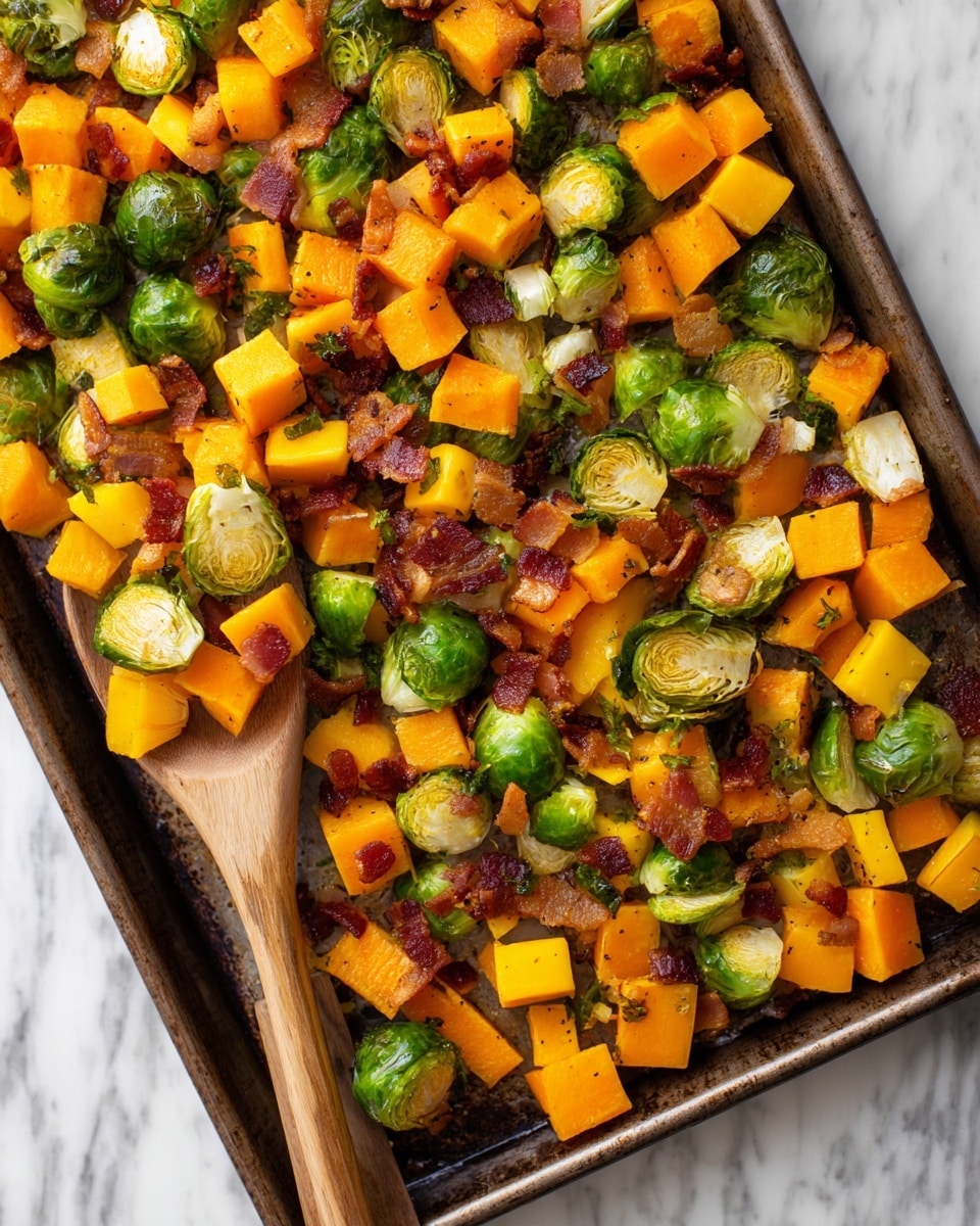 Honey Roasted Butternut Squash & Brussels Sprouts With Bacon Recipe