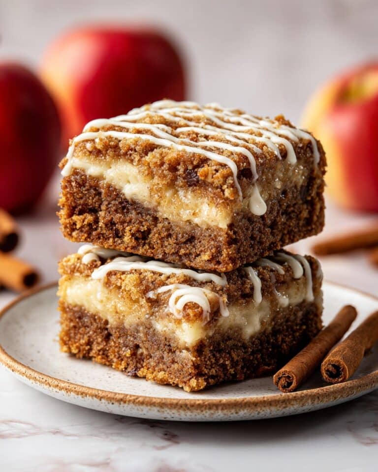 Apple Crumb Cake with Spiced Apples and Cream Cheese Maple Drizzle Recipe